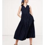 BANANA REPUBLIC (W)コットンポプリン ラップマキシドレス バナナ・リパブリック ワンピース・ドレス ワンピース ネイビー ホワイト ベージュ【送料無料】
