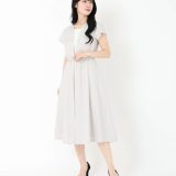 STRAWBERRY-FIELDS センタープリーツ半袖ワンピース ストロベリーフィールズ ワンピース・ドレス ワンピース ピンク ブラック グレー ネイビー【送料無料】
