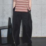 MAISON SPECIAL Asymmetry Zipper Curve Pants メゾンスペシャル パンツ その他のパンツ ブラック ピンク【送料無料】