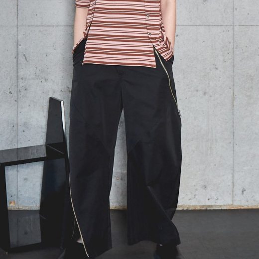 MAISON SPECIAL Asymmetry Zipper Curve Pants メゾンスペシャル パンツ その他のパンツ ブラック ピンク【送料無料】