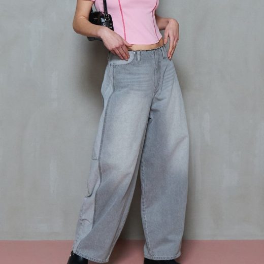 MAISON SPECIAL Curve Denim Pants メゾンスペシャル パンツ ジーンズ・デニムパンツ グレー ブラック【送料無料】