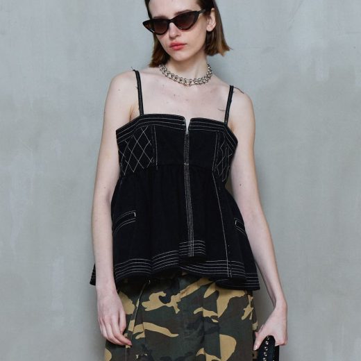 MAISON SPECIAL Washed Peplum Tops メゾンスペシャル トップス シャツ・ブラウス ブラック【送料無料】