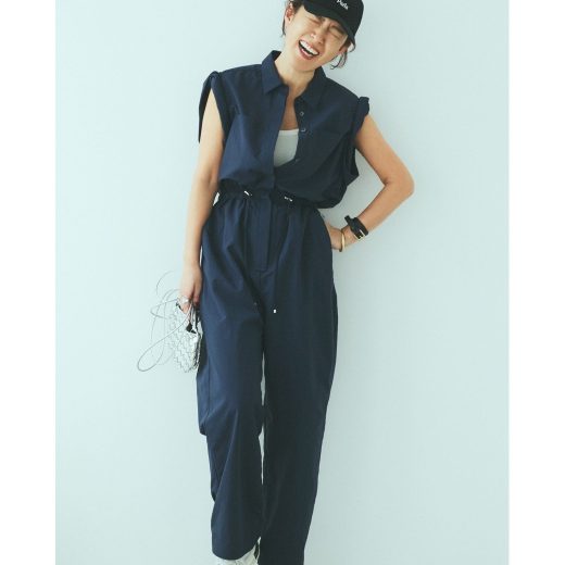 RONEL 【大草直子さんコラボ】AMARC(アマーク)ドロストオールインワン コーエン ワンピース・ドレス ワンピース ブラック ネイビー【送料無料】