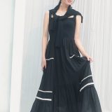 FRAY I.D ニットコンビタックティアードワンピ/ウォッシャブル フレイ アイディー ワンピース・ドレス ワンピース ブラック ベージュ【送料無料】