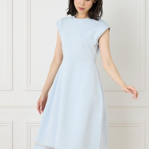 【SALE／10%OFF】Maglie par ef-de 《M Maglie le cassetto》シアーラインニットワンピース マーリエ ル カセット ワンピース・ドレス ワンピース ネイビー ブルー【送料無料】