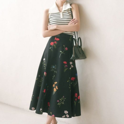 フレアプリントスカート SNIDEL スナイデル スカート ロング・マキシスカート ネイビー【送料無料】[Rakuten Fashion]