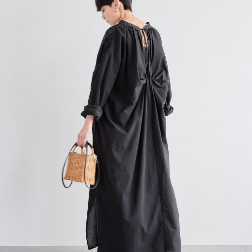 BARNYARDSTORM バックスリットロングシャツワンピース バンヤードストーム ワンピース・ドレス ワンピース ブラック ベージュ【送料無料】