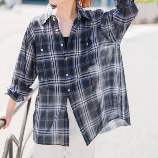 Spick & Span 《追加予約》コットンボイルチェックシャツ スピックアンドスパン トップス シャツ・ブラウス グレー ベージュ ブラウン ブラック【送料無料】