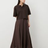 Mila Owen 【セットアイテム】【ウォッシャブル】短丈スキッパーポロニット×スカートSET UP ミラオーウェン トップス その他のトップス【送料無料】