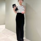 LILY BROWN クロシェビスチェドッキングニットワンピース リリーブラウン ワンピース・ドレス ワンピース ピンク ブラウン ブラック【送料無料】