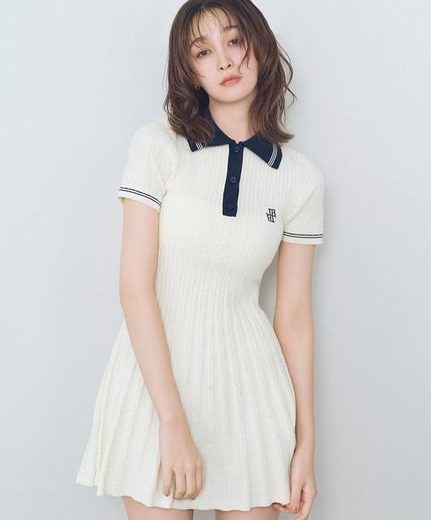 LILY BROWN ポロニットミニワンピース リリーブラウン ワンピース・ドレス ワンピース ブラウン ネイビー【送料無料】