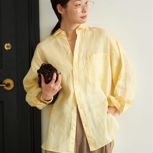 plage Linen Big シャツ プラージュ トップス シャツ・ブラウス ベージュ ブラック イエロー【送料無料】