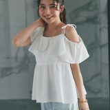 La boutique BonBon 【最強モテブラウス】アシメラッフルキャミブラウス ラブティックボンボン トップス シャツ・ブラウス グレー ホワイト【送料無料】