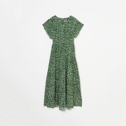 HELIOPOLE SEERSUCKER PRINTED DRESS エリオポール ワンピース・ドレス ワンピース グリーン ネイビー【送料無料】