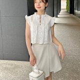 SNIDEL ラップディティールシンプルスカショーパン スナイデル パンツ その他のパンツ ブラック グレー【送料無料】