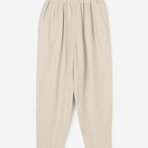 Bshop MORRIS & SONS ｜ リネン タックパンツ WOMEN ビショップ パンツ その他のパンツ ブラック ベージュ【送料無料】