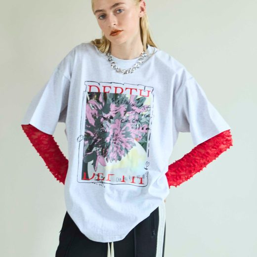 MAISON SPECIAL Flower Photo Oversized T-shirt メゾンスペシャル トップス カットソー・Tシャツ イエロー グレー【送料無料】