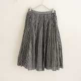 オールドマンズテーラー R&D.M.Co- コットンシルクギンガムチェックタックフレアスカート S 【中古】【81E52】