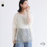【全品送料無料】【感謝価格】トップス プルオーバー レディース シアートップス 春 夏 長袖 シアー チュール シャーリング ステッチ 微配色 ギャザー 透け感 レイヤード 重ね着 大きいサイズ 体型カバー 二の腕カバー 着回し◇※メール便可※【5】
