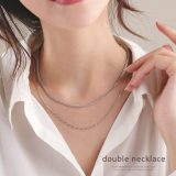 ＼1000円ポッキリ／ チェーン シンプル ゴールド シルバー 2連 モチーフ デイリー カジュアル 大人 女性 ギフト ネックレス 喜平ネックレス