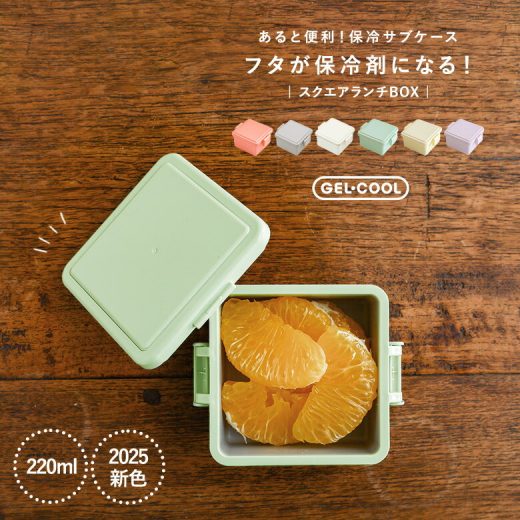 【新色登場】弁当箱 お弁当箱 ランチボックス 保冷 ジェルクール Sサイズ 一段 1段 食洗機対応 レンジ対応 電子レンジ対応 コンパクト おしゃれ GEL-COOL 保冷剤一体型 日本製 スクエア 大人 女性 レディース 子供 シンプル 220ml◇【メール便不可】【20】