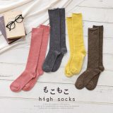 【5/16 12:59迄クーポンで20％OFF】靴下 ハイソックス レディース レッグウェア くつ下 もこもこ 雑貨 差し色 カラバリ シンプル フリーサイズ ファッション雑貨 ソックス カラーソックス 小物 無地 編地 オシャレウォーカ◇※メール便可※【5】