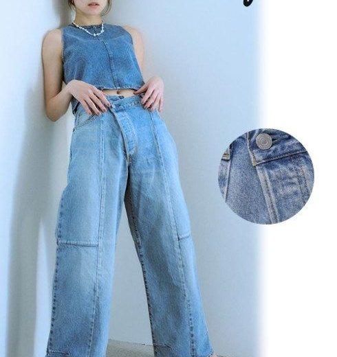 【即日出荷】(期間限定10%OFF&400円OFF~7/4) Ungrid アングリッド カーブデザインデニム 25春夏. 112532434801 デニムパンツ ボトム【新作】