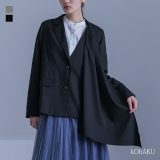 【送料無料】ジャケット レディース アウター ライトアウター ストール付き 2way 取り外し可能 長袖 アシンメトリー アシメ テーラードジャケット 羽織り ストール ノーカラー オシャレウォーカー【メール便不可】【30】