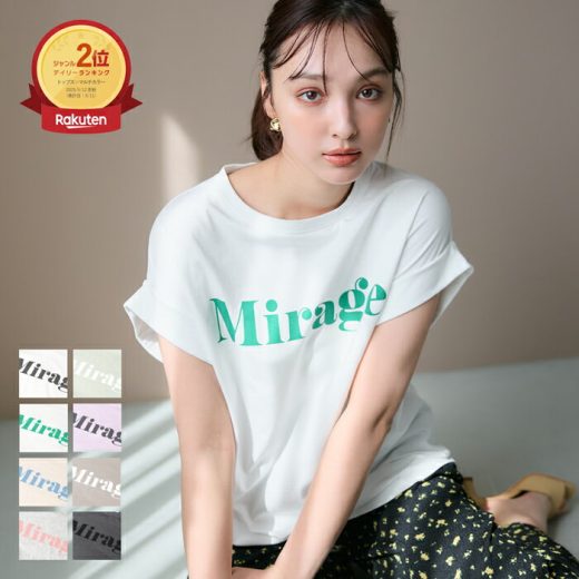 WEB限定セール★ フレンチスリーブロゴプリントTシャツ レディース メール便不可