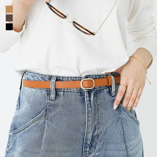 【全品送料無料】ベルト レディース ファッション雑貨 小物 細ベルト バックル 穴無し 調整可能 合成皮革 シンプル きれいめ 上品 春 夏 秋 冬 オシャレウォーカー※メール便可※【10】