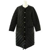 【中古】トラディショナルウェザーウェア Traditional Weatherwear ARKLEY LONG キルティングコート ノーカラー 36 S 黒 ブラック /SY ■OS レディース 【ベクトル 古着】 250507
