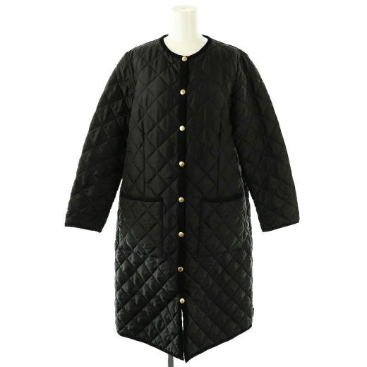 【中古】トラディショナルウェザーウェア Traditional Weatherwear ARKLEY LONG キルティングコート ノーカラー 36 S 黒 ブラック /SY ■OS レディース 【ベクトル 古着】 250507