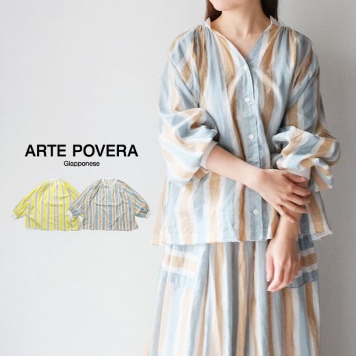 【LINE登録で500円オフクーポン】 ARTE POVERA アルテポーヴェラインドコットンストライプギャザーシャツ 2025spring02【2025SS 春夏】 ギフト プレゼント ランキング