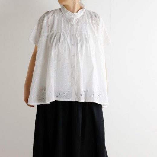 SOIL ソイル ALL HEMLA FRILL COLLAR FRENCH/SL SHIRT フレンチスリーブシャツ NSL25071