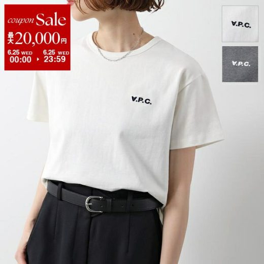 【6/25限定・最大2万円OFFクーポン配布中】APC A.P.C. アーペーセー Tシャツ Boxy Petit VPC COHBQ F26390 レディース 半袖 半袖 カットソー ショート丈 ロゴT ちびロゴT カラー2色【dc_kikaku】