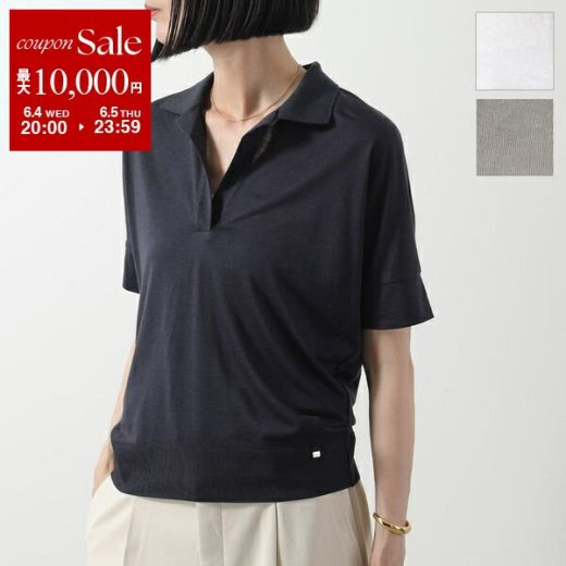 HERNO ヘルノ ポロシャツ JPL00113D 52056 レディース 半袖 ストレッチ メタルロゴ カラー3色【dc_kikaku】