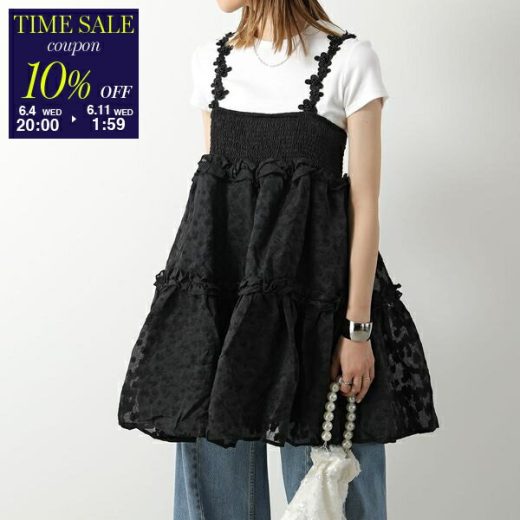 Sister Jane シスタージェーン ワンピース Enflower Jacquard Mini Dress DRD489 レディース ジャガード キャミワンピース フラワー ミニ丈 Coal-Black【cp_ten】