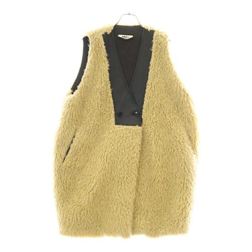 MM6 Maison Margiela(エムエムシックスメゾンマルジェラ) サイズ:38 20AW シープレザー 切り替え ファーコート S32FB0084 S53267 ブラウン レディース【中古】【程度B】【カラーブラウン】【オンライン限定商品】