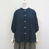 NATURAL LAUNDRY先染シャーリングヤオヤシャツ7253T-013ナチュラルランドリーMADE IN JAPAN(日本製)