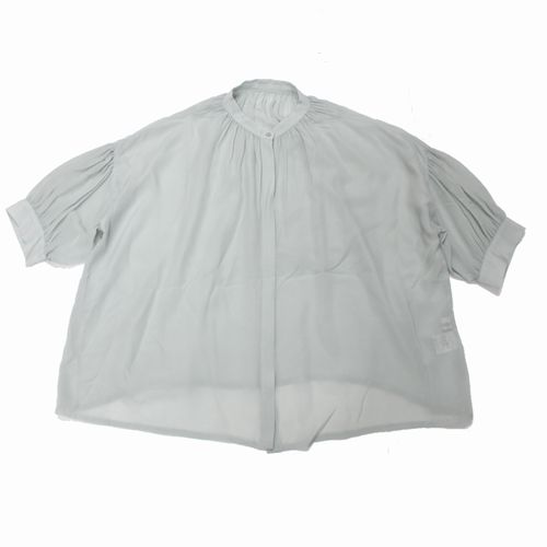 【中古】 humoresque ユーモレスク 22SS gather short sleeve ギャザーショートスリーブ 半袖ブラウス グレー
