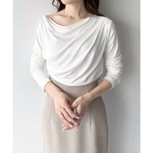JUNOAH mipiarl 　薄手ドレープトップス トップス