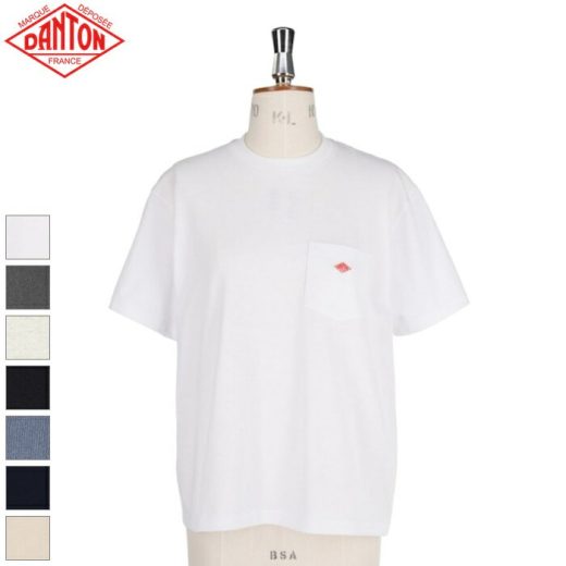 DANTON ダントン レディース コットンポリエステル ポケットTシャツ 無地 半袖Tシャツ SOLID POCKET T-SHIRT　DT-C0197 TCB　日本正規代理店商品