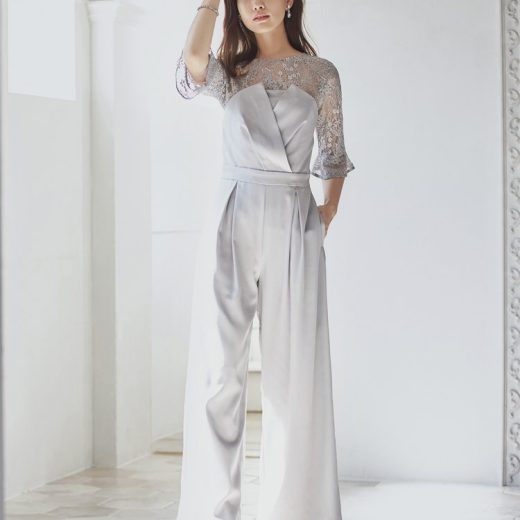 【SALE／50%OFF】DRESS+ レースブラウス ジャンプスーツ セットアップ パンツドレス パーティードレス ドレスプラス ワンピース・ドレス ドレス グレー ネイビー グリーン ピンク ブルー【送料無料】