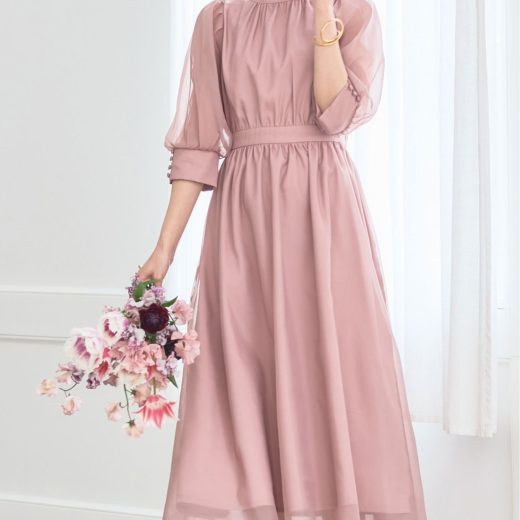 【SALE／45%OFF】DRESS+ ワンピース オーガンジー 結婚式 フォーマル パーティードレス ドレスプラス ワンピース・ドレス ワンピース ブルー ブラック ピンク【送料無料】