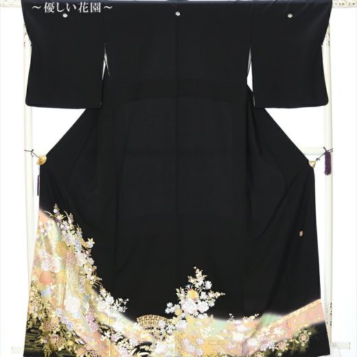 【レンタル】 桂由美 YUMI KATSURA 留袖レンタル 留袖 レンタル 黒留袖 黒留袖レンタルフルセット 結婚式 江戸妻 優しい花園 母親 149cm～170cm位まで 足袋プレゼント 8AA145 留め袖 レンタル