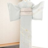 訪問着レンタル 絽 正絹 sr5038 結婚式 夏用 夏着物 お宮参り 7月 8月 フルセット 夏 涼しい 薄手 着物レンタル ママ 母 母親 淡色 人気 高級訪問着 フォトブックプレゼント 上品な水色に金彩吉祥慶花【レンタル】