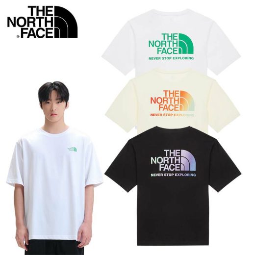 ★配送無料★ [THE NORTH FACE] NT7UR36 M’S AURORA EX S/S R/TEE ショートスリーブ ティーシャツ 半袖 ラウンドネックエコ ストリート ロゴ メンズ レディース 男性用 女性用