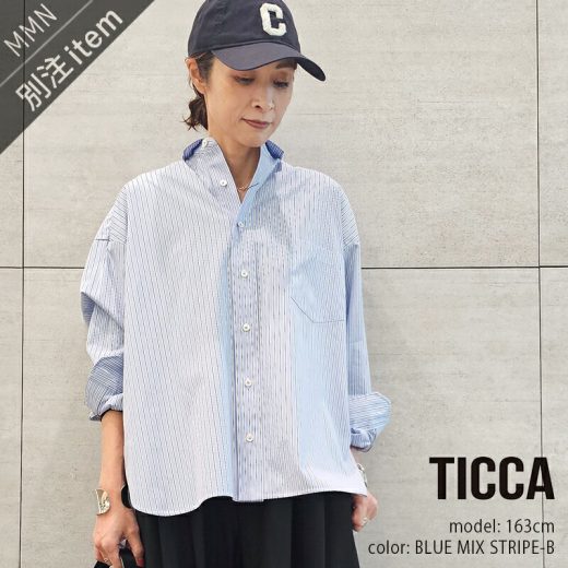 TICCA×MMN【カラー別注】 ティッカ　スクエアビッグシャツ TBES-011 【RCP】 2025SS