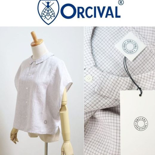 【SALE10%OFF】2025春夏 Orcival オーシバル オーチバル リネン100% フレンチスリーブ ドルマンスリーブ リネンシャツ チェック #OR-B0360 LCH セール対象商【Lady’s】