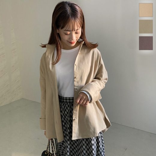 ツイルシャツジャケット [K958] レディース アウター 羽織り 長袖 大人 シンプル きれいめ カジュアル デイリー 綿100 秋 ジャケット カジュアルジャケット ツイル シャツジャケット